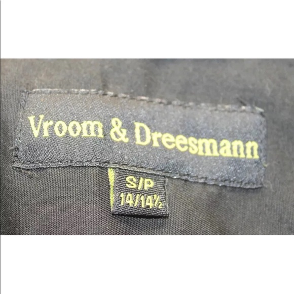 Vroom and Dreesmann Men Long Sleeve Shirt Polo Striped Dark Gray Small Cotton - Picture 12 of 12